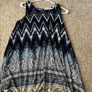 Navy and Gold Patterned Dress